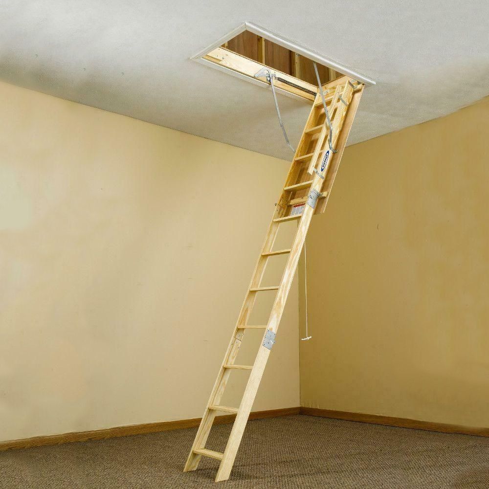 Heavy Duty Universal Wooden Pull Down Attic Access Stairs Ladder