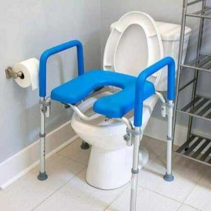 Heavy Duty Adjustable Handicap Raised Toilet Seat Riser With Arms