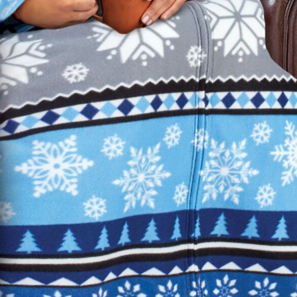 Holiday Themed Wearable Full  Zippered Sleeved Blanket