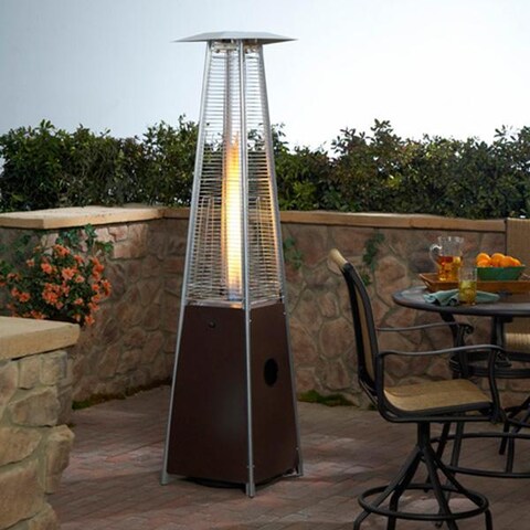 Freestanding Outdoor Bronze Glass Tower Propane Gas Patio Heater