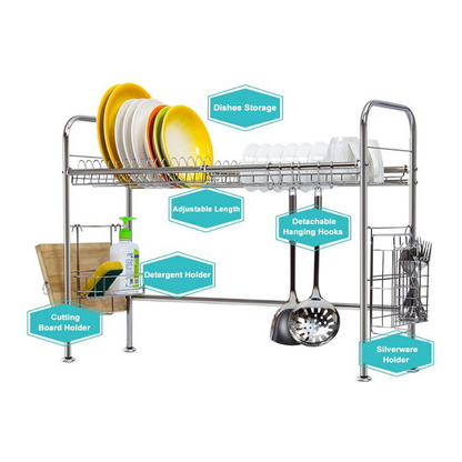 Premium Stainless Steel Over The Sink Dish Drying Rack