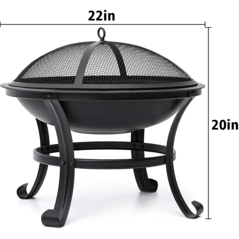 Small Portable Tabletop Fire Pit Bowl 22"