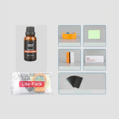 Premium Car Headlight Lens Restoration Cleaner Kit