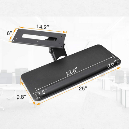 Premium Adjustable Under Desk Clamp On Keyboard Drawer Tray