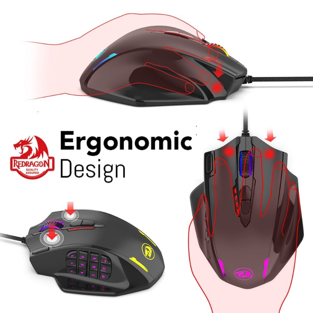 Wired Light RGB PC Gaming Mouse With Side Buttons