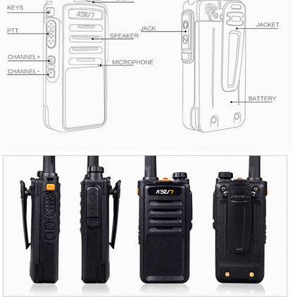 Long Range Waterproof Walkie Talkie Radio 400-470MHz