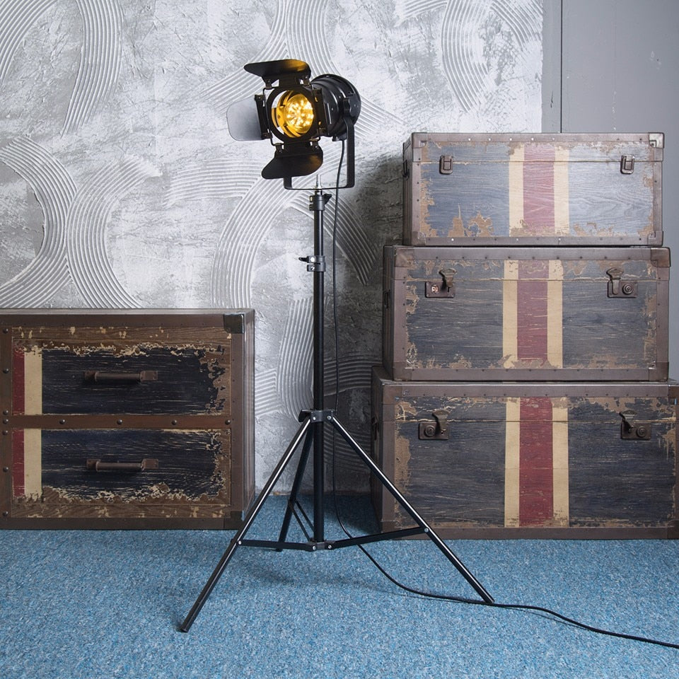 Adjustable Industrial Spotlight Work Floor Lamp