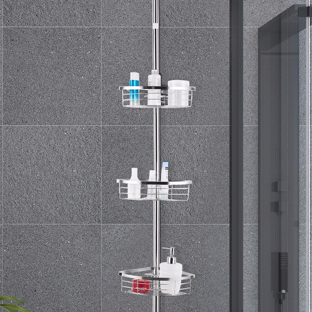 Tension Pole Standing Corner Shower Caddy