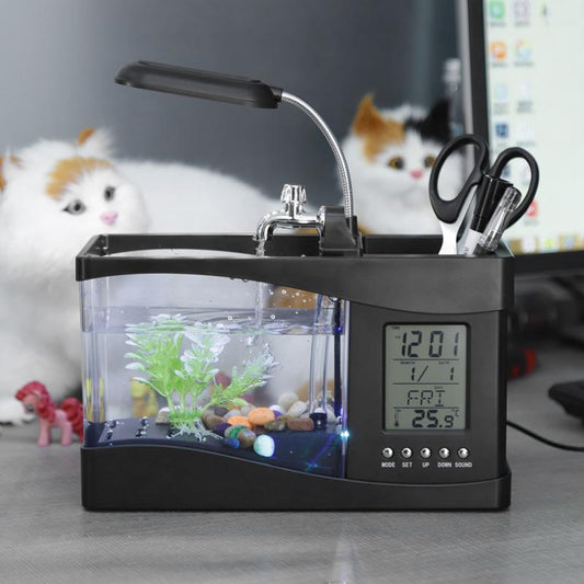 Small LED Fish Aquarium Water Tank