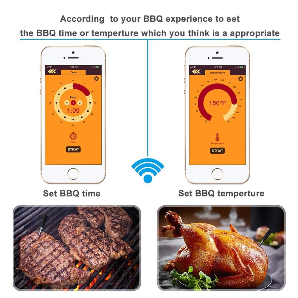 Wireless Digital Bluetooth Meat BBQ Thermometer