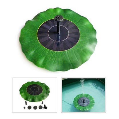 Solar Powered Leaf Shaped Garden Bird Bath Water Fountain Pump