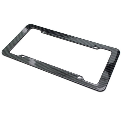 Premium Carbon Fiber Black Vehicle License Plate Holder Frame