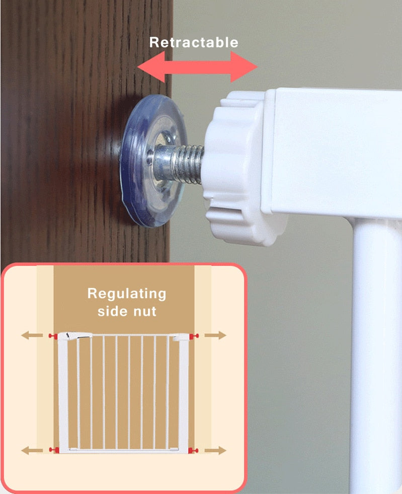 Wide Baby Walk Through Fence Gate With Door Pressure Mounted