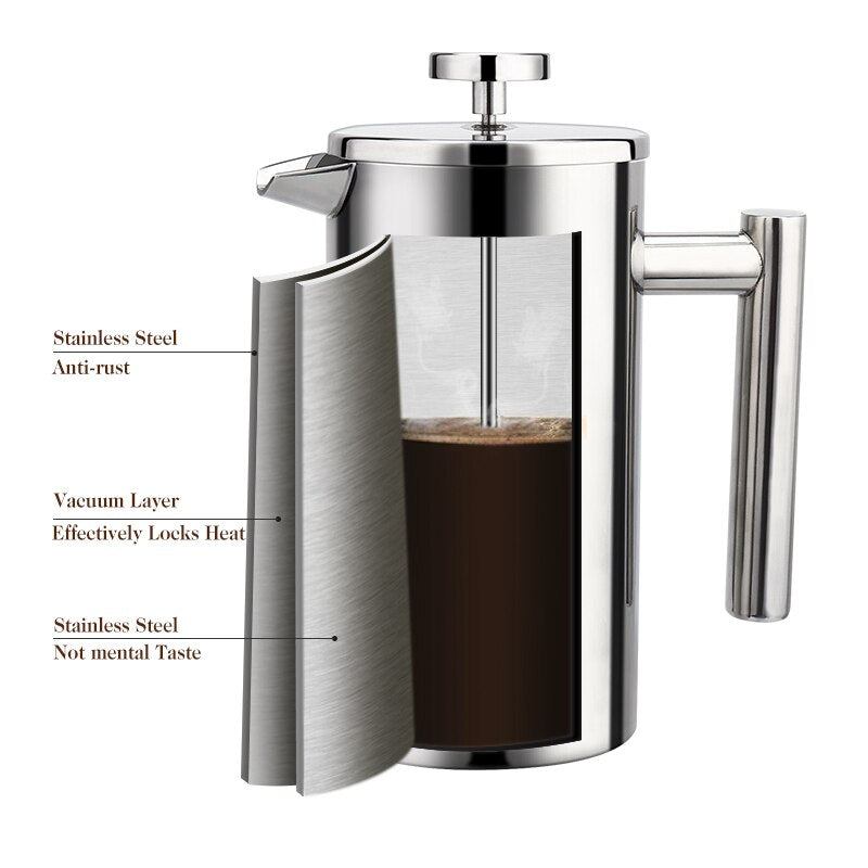 French Press Coffee Maker Stainless Steel