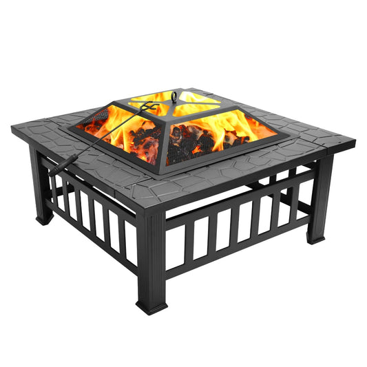 Outdoor Modern Square Patio Fire Pit Table