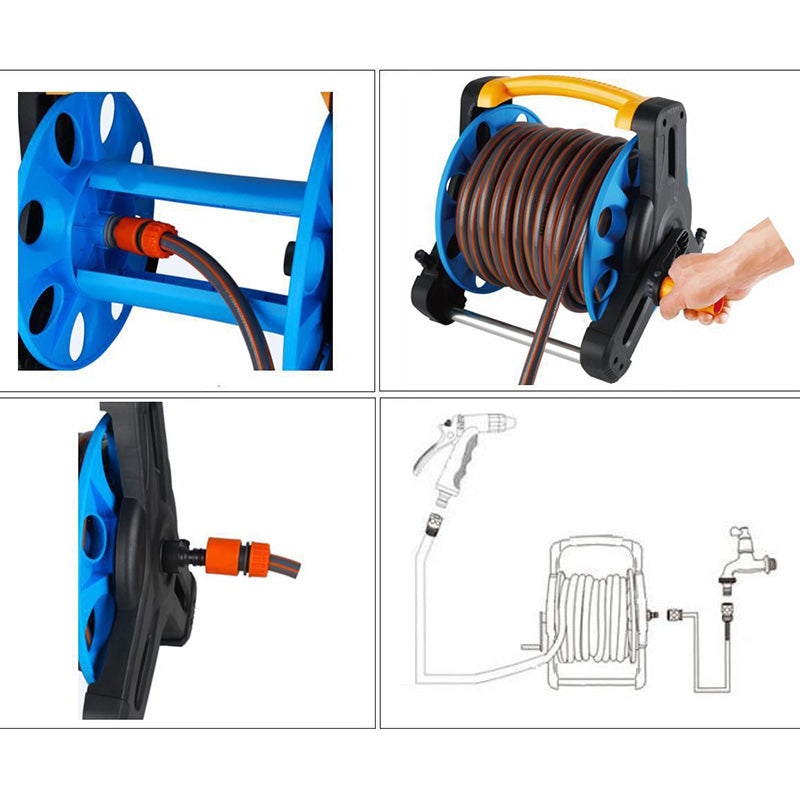 Premium Retractable Garden Water Hose Holder Reel