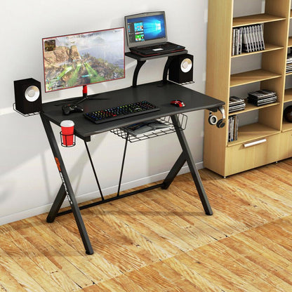 Large Corner Gaming Black Computer Desk 52"