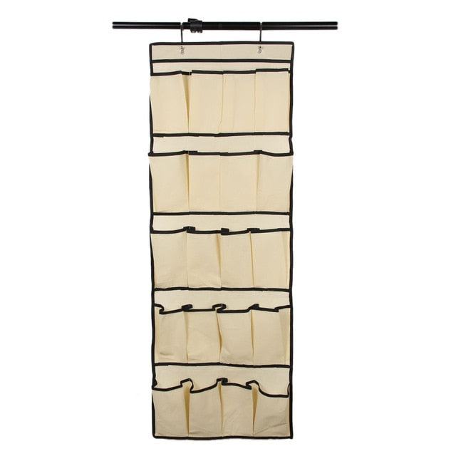 Premium 20 Pair Over Door Hanging Shoe Organizer Rack