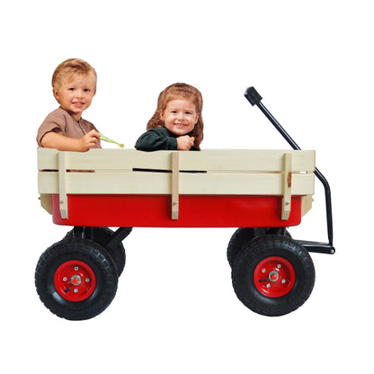 Heavy Duty Outdoor Foldable Kids Red Wagon