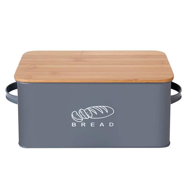 Premium Large Black Metal Bread Holder Storage Box