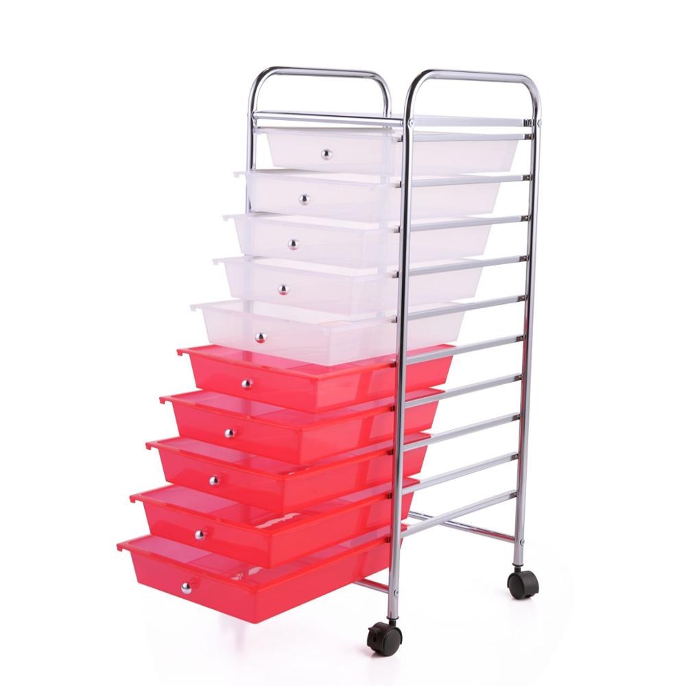 Heavy Duty 10 Drawer Rolling Storage Organizing Cart