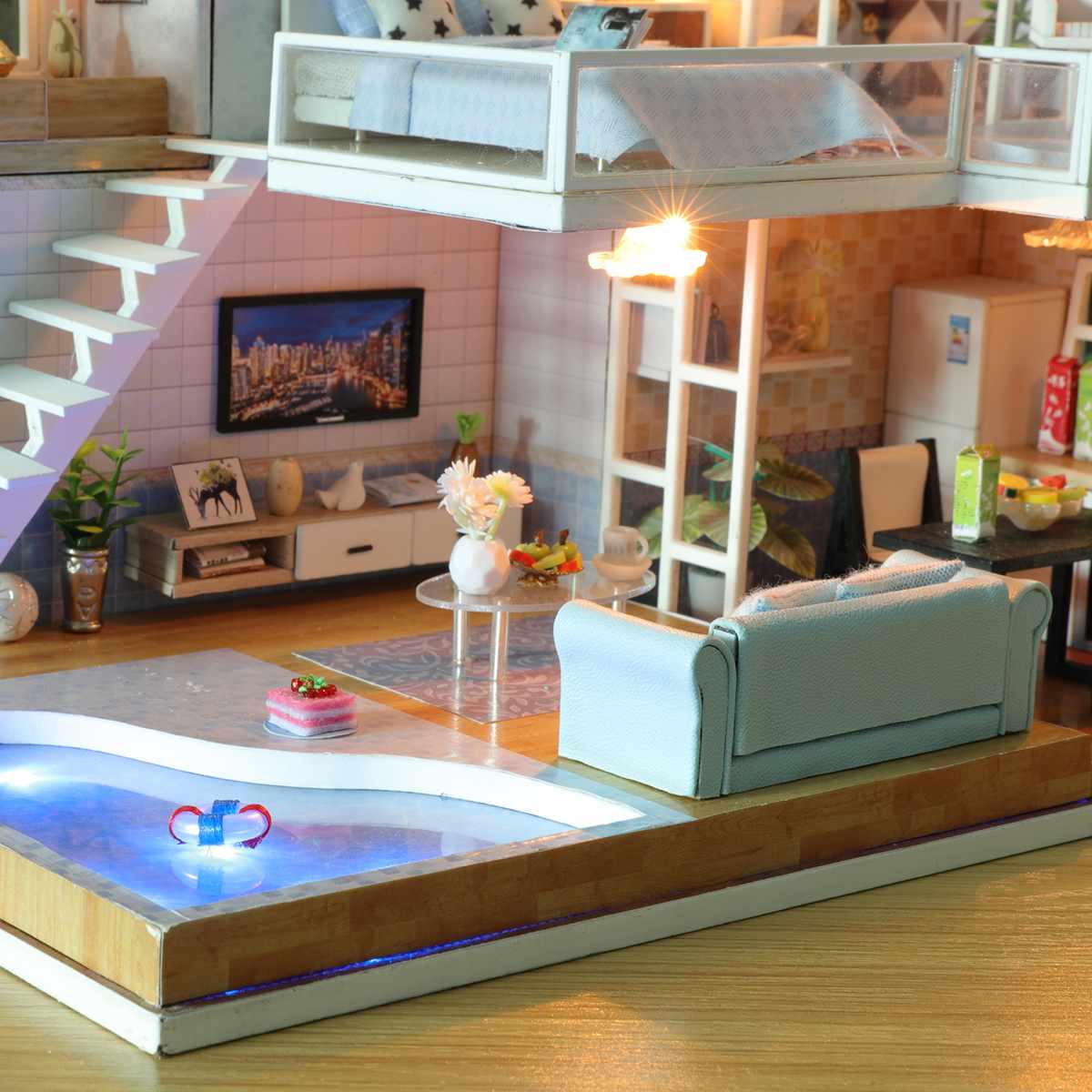 Large LED DIY Miniature Dollhouse Kit