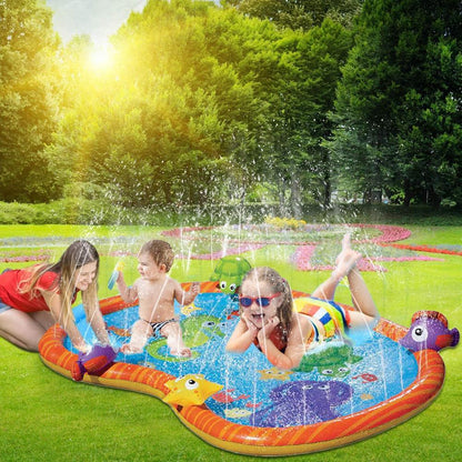 Large Kids Water Sprinkler Splash Pad Mat 55"