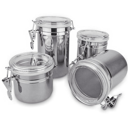 Stainless Steel Kitchen Storage Canister Set 4pcs