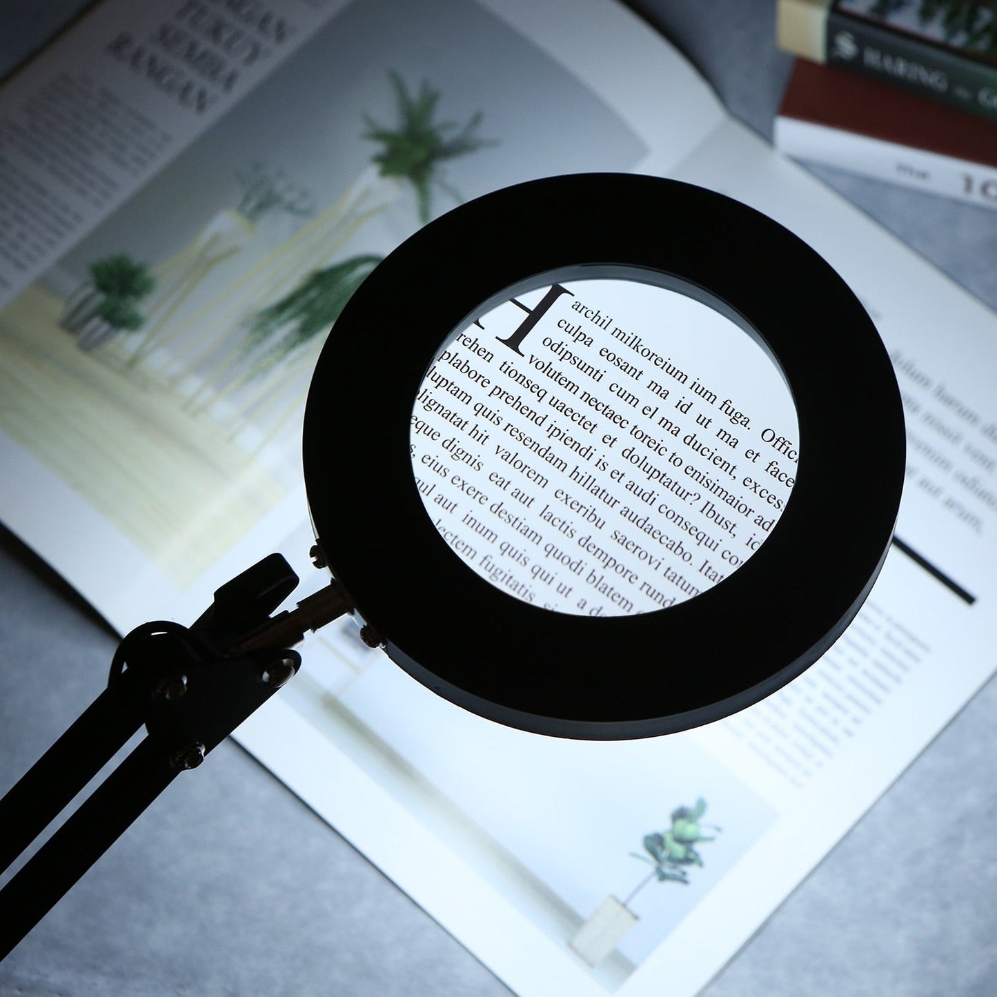 Flexible LED Lighted Magnifying Desk Glass Lamp