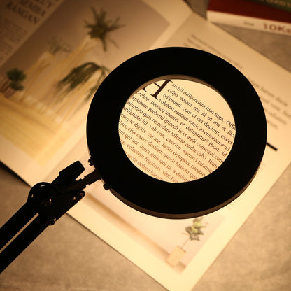 Flexible LED Lighted Magnifying Desk Glass Lamp