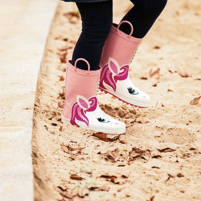 Comfortable Girls' Unicorn Waterproof Rain Boots