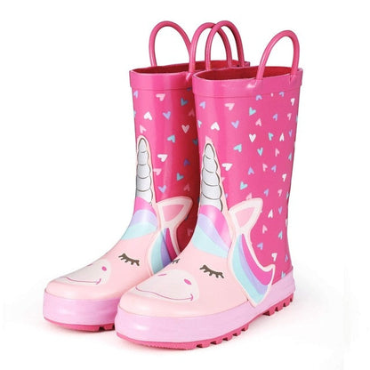 Comfortable Girls' Unicorn Waterproof Rain Boots