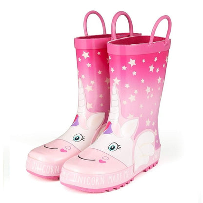 Comfortable Girls' Unicorn Waterproof Rain Boots