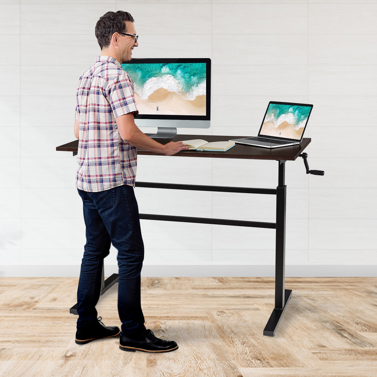 Large Spacious Height Adjustable Standing Computer Desk 47"