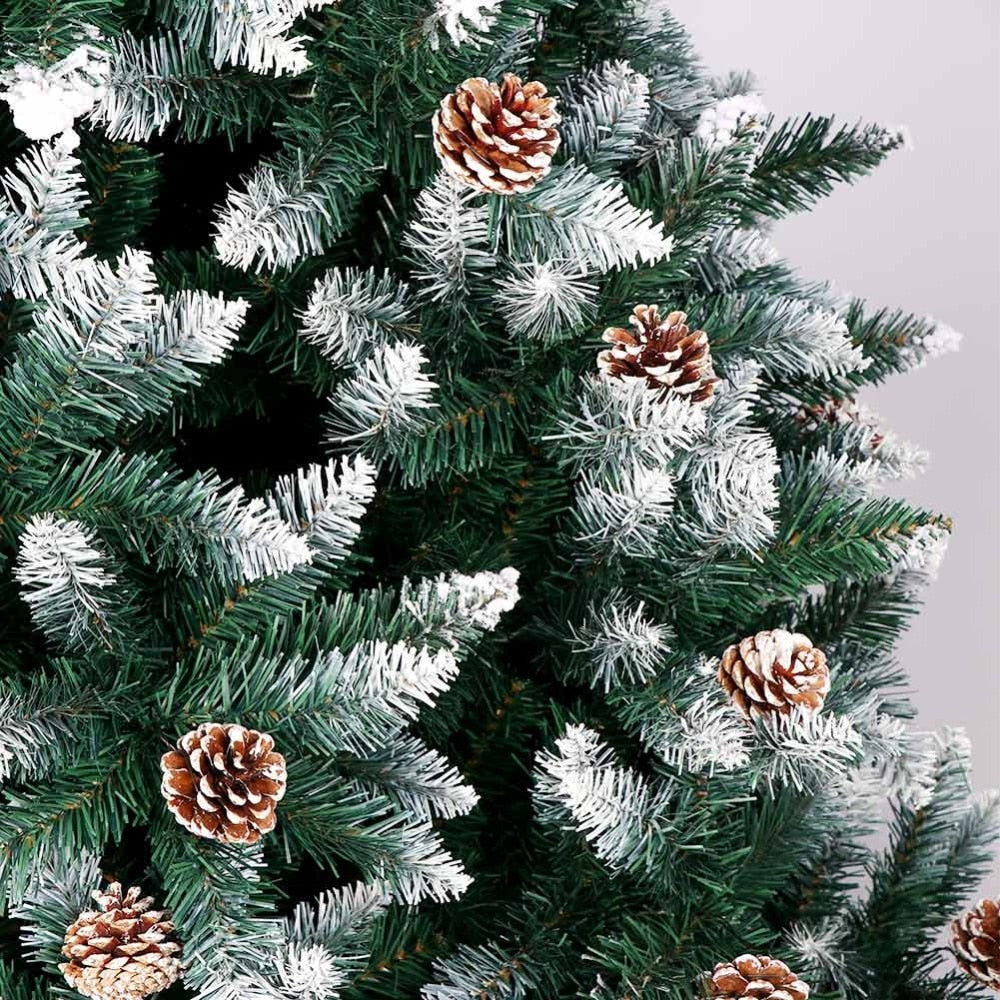 Artificial Decorated Pre Lit 7 Ft Christmas Tree With Pine Cones