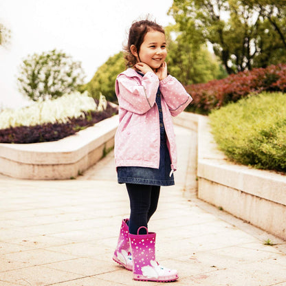 Comfortable Girls' Unicorn Waterproof Rain Boots