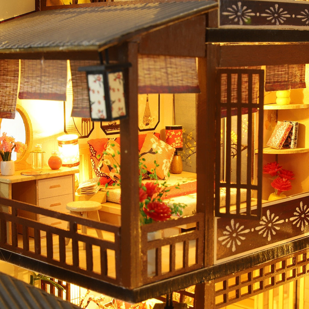 Large LED Glowing Modern Wooden DIY Doll House