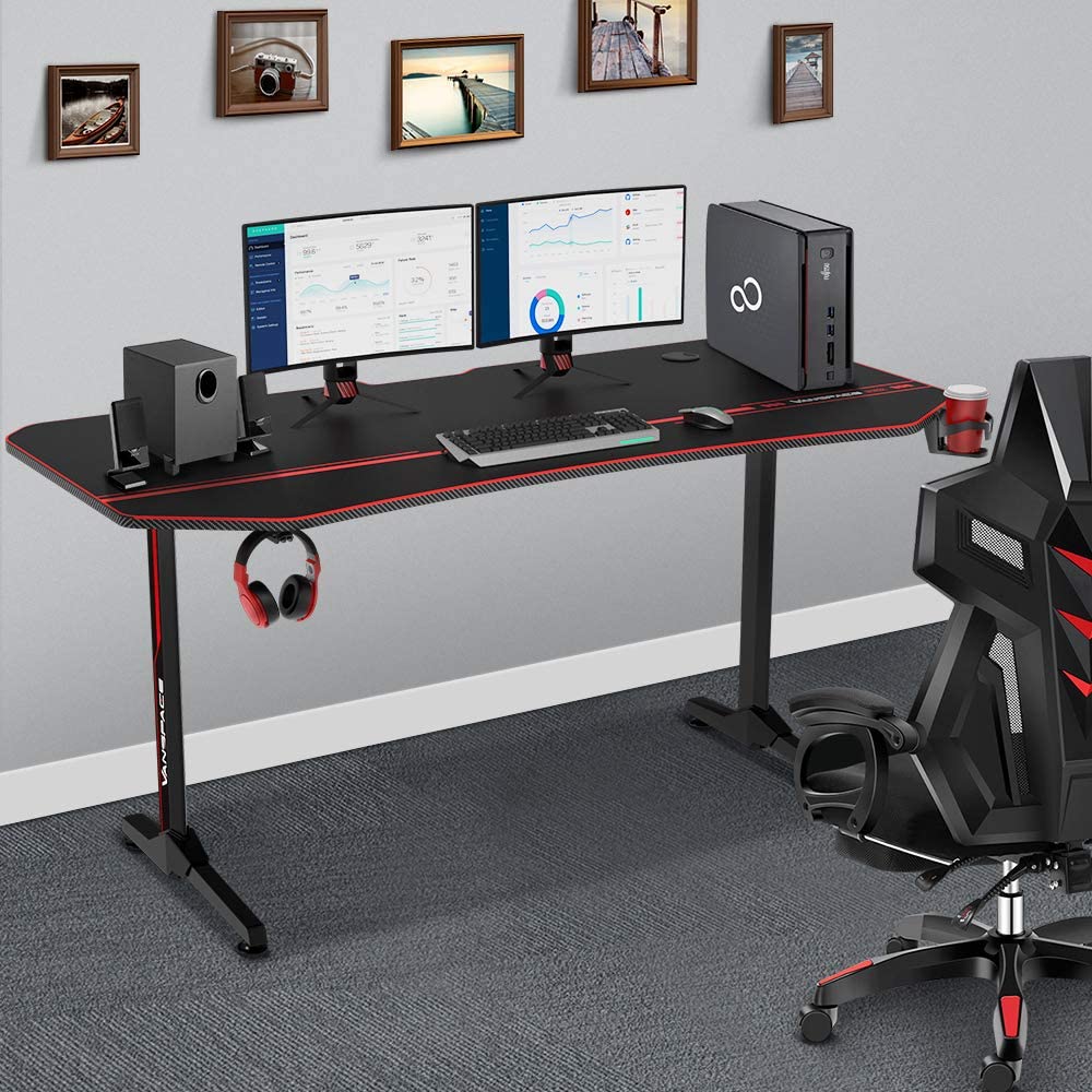 Large Ergonomic Home Gaming Computer Table Desk 63 in