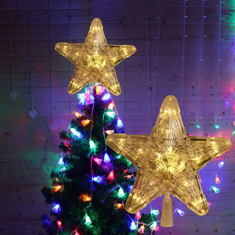 Lighted Glowing LED Christmas Tree Star Topper