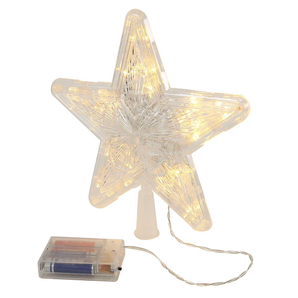 Lighted Glowing LED Christmas Tree Star Topper