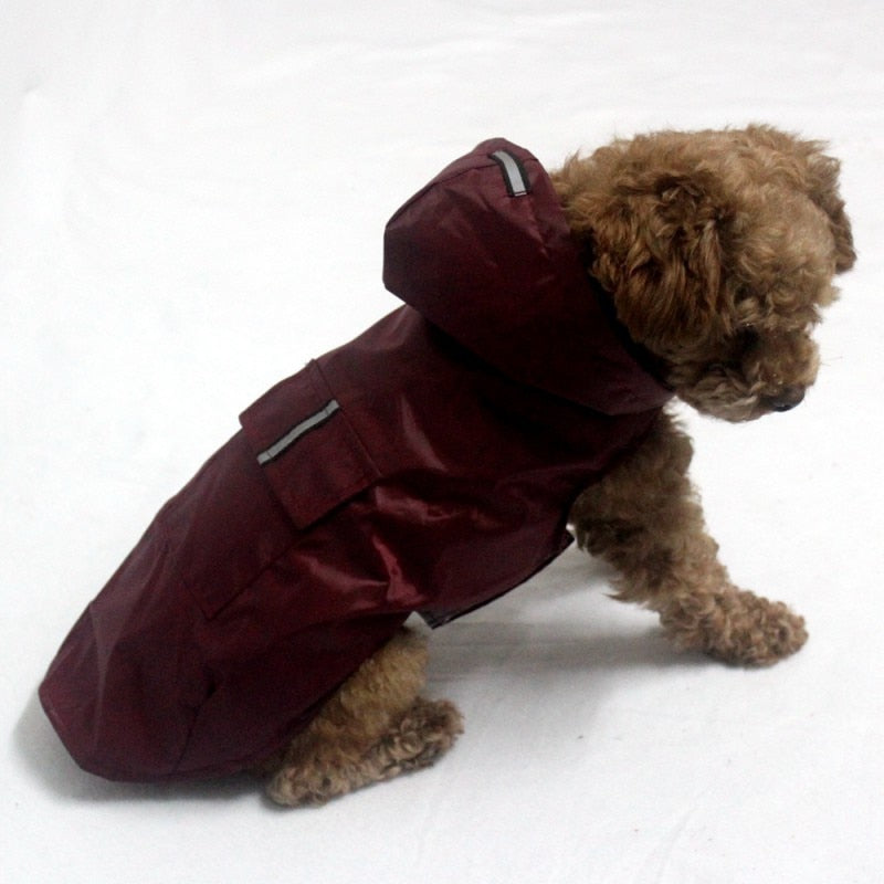 Heavy Duty Dog Raincoat Jacket With Hood