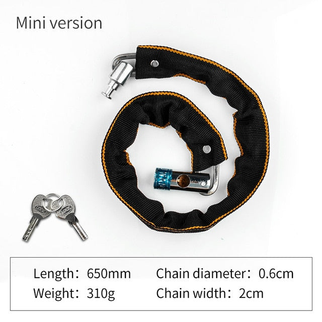 Foldable Bike Chain Cable Metal Lock