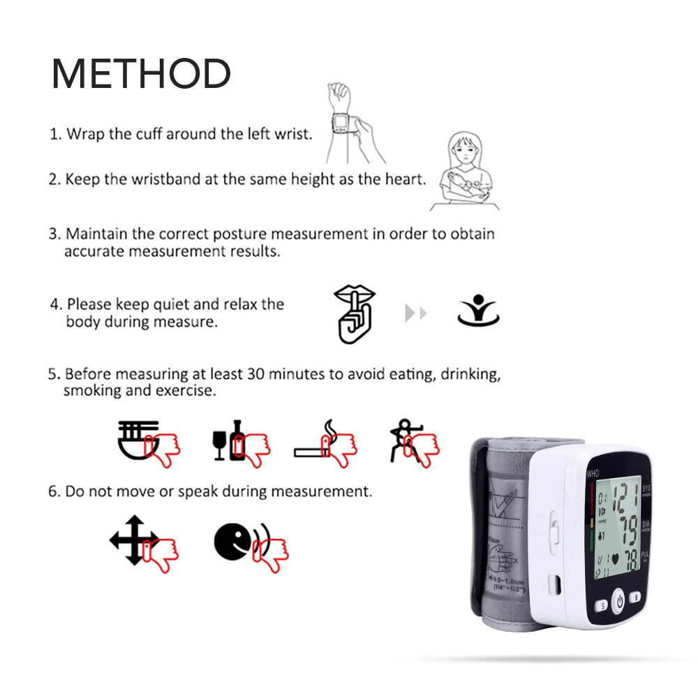 Wrist Blood Pressure Home Monitor Cuff.