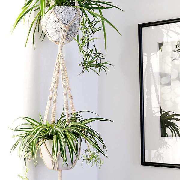 Premium Macrame Ceiling Hanging Planter Holder 4 Pack