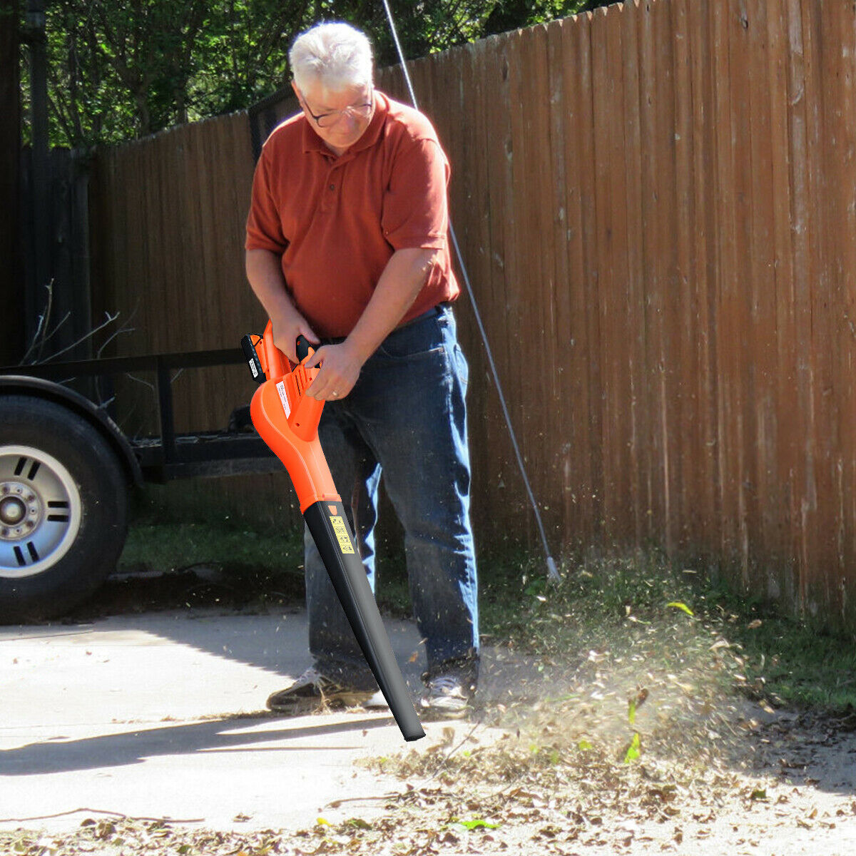 Powerful 20V Cordless Battery Powered Leaf Blower