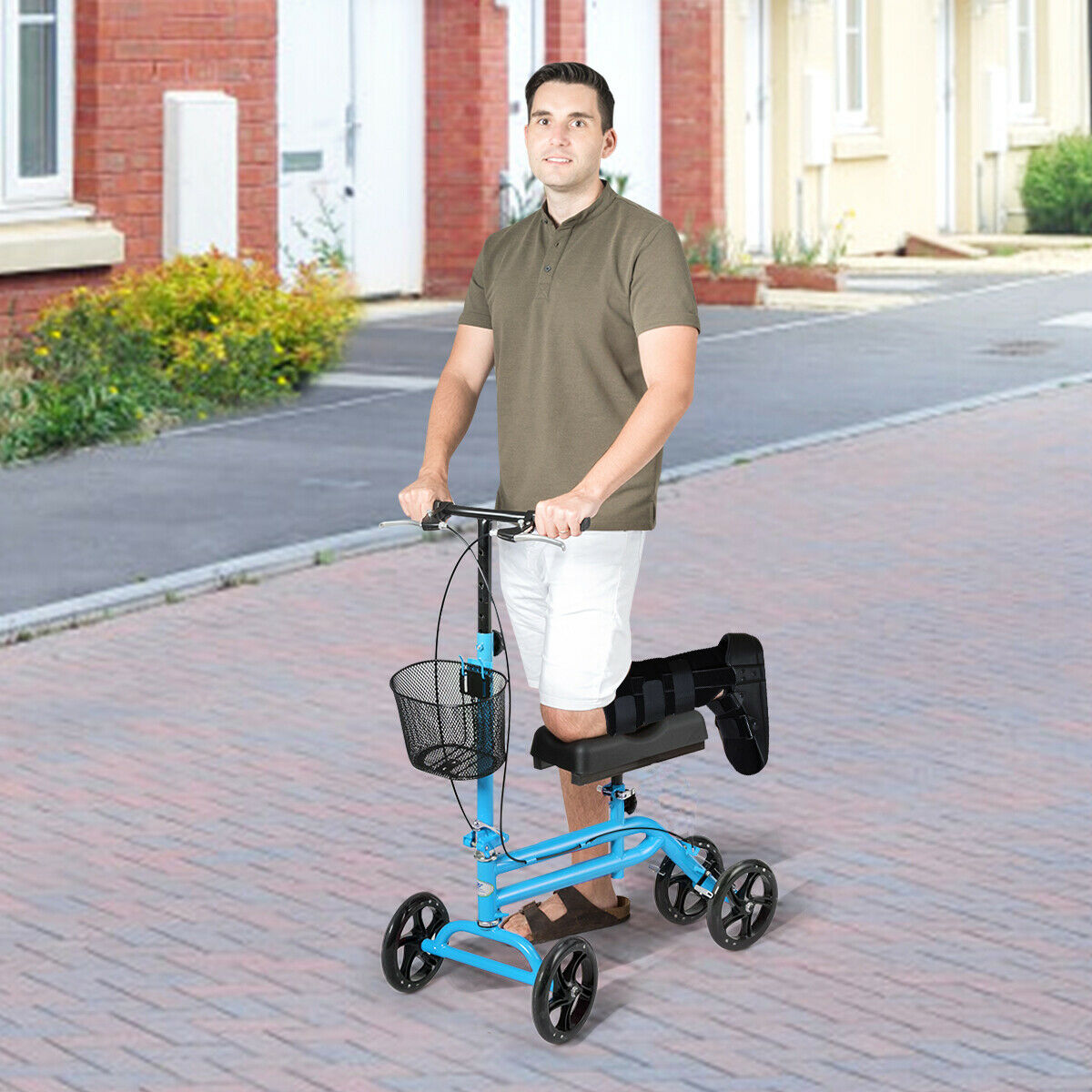 Steerable Folding All Terrain Medical Knee Walker / Scooter