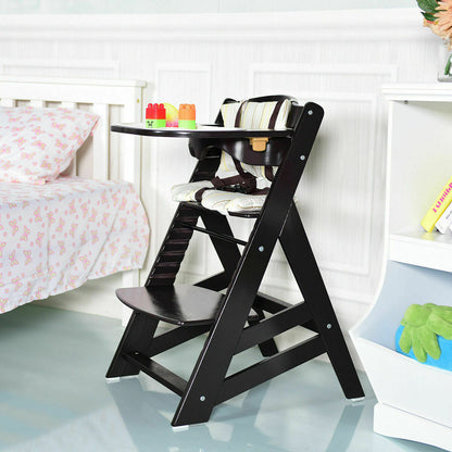 Modern Wooden Space Saving Foldable Baby Feeding High Chair