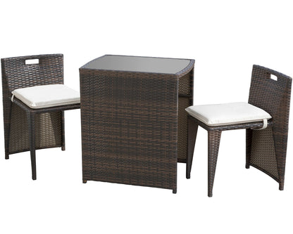 Deluxe Outdoor 3 Piece Table And Chairs Bistro Set