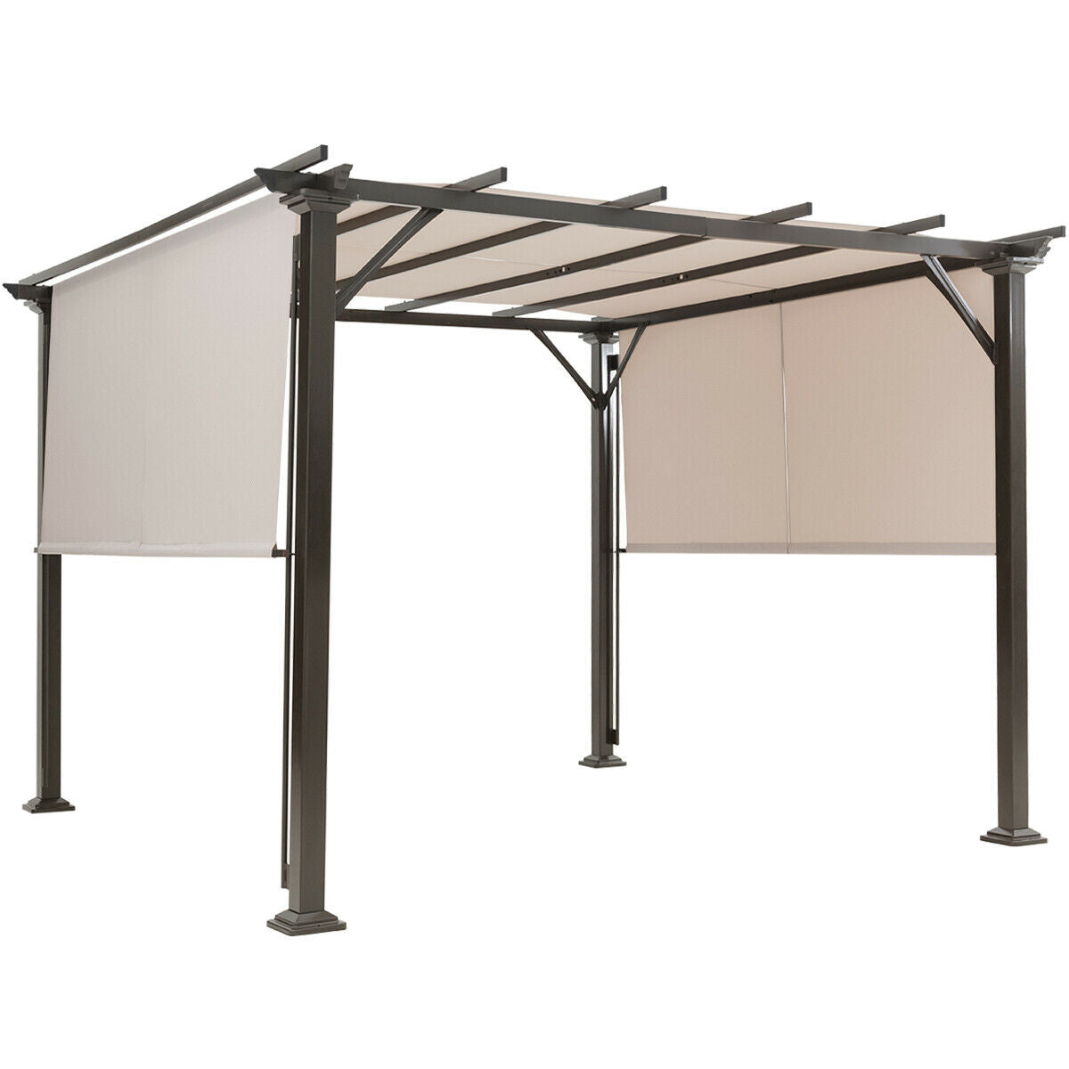 Large Outdoor Backyard Patio Garden Covered Pergola Canopy Kit 10' x 10'