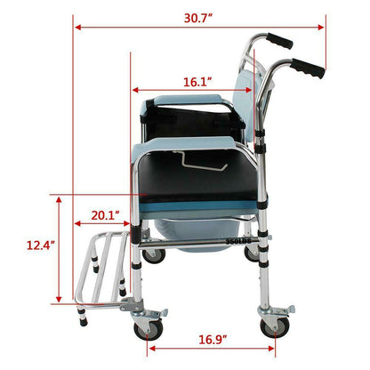 Heavy Duty Rolling Shower Elderly Bath Wheel Chair